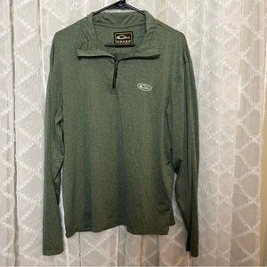 M Drake Green Quarter Zip Pullover Long Sleeve Duck Hunting Stretch Shirt Jacket